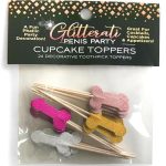 Glitterati Penis Party Picks (24 per Pack) - Assorted Colors