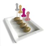 Glitterati Penis Party Picks (24 per Pack) - Assorted Colors