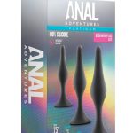 Anal Adventures Platinum Silicone Beginner Plug Kit - Black