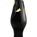 Secret Kisses Handblown Wide Glass Plug 4.5in - Black/Gold