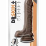 Dr. Skin Plus Posable Dildo with Balls 9in - Chocolate