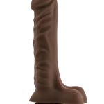 Dr. Skin Plus Posable Dildo with Balls 9in - Chocolate