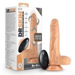 Dr. Skin Silicone Dr. Grey Rechargeable Thrusting Dildo with Remote Control 7in - Vanilla