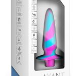 Avant Vibrotize Rechargeable Silicone Anal Plug - Fuchsia/Turquoise