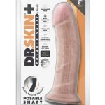 Dr. Skin Plus Thick Posable Dildo with Balls and Suction Cup 8in - Vanilla