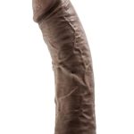 Dr. Skin Plus Thick Posable Dildo with Balls and Suction Cup 8in - Chocolate