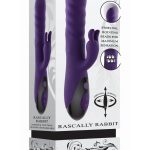 Rascally Rabbit Rechargeable Silicone Thrusting Rotating Vibrator - Purple