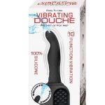 Vibrating Douche Rechargeable Silicone Anal Douche - Black