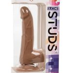 Silicone Studs Realistic Dildo 6in - Caramel