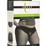 Strap U Lace Envy Black Crotchless Panty Harness - 2XL - Black