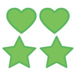 Peekaboo Glow In The Dark Hearts andamp; Stars Pasties - Green