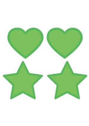 Peekaboo Glow In The Dark Hearts andamp; Stars Pasties - Green