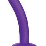 WhipSmart Rechargeable Silicone Slimline Dildo 5in - Purple