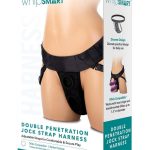 WhipSmart Double Penetration Jock Strap Harness - Plus Size - Black