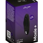 We-Vibe Moxie+ Wearable Rechargeable Silicone Panty Vibe Clitoral Stimulator with Remote - Black