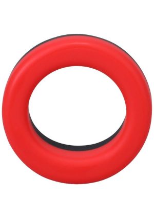 Rock Solid The Big O Silicone Cock Ring - Red/Black