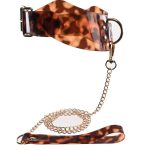 Sincerely Amber Collar and Leash - Animal Print Gold