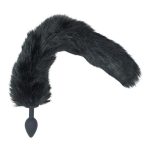 Punishment Fox Tail Silicone Butt Plug - Black