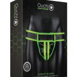 Ouch! Striped Jock Strap Glow in the Dark - Large/XLarge - Green