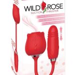 Wild Rose and Thruster Rechargeable Silicone Clitoral Stimulator - Red