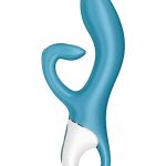 Satisfyer Embrace Me Silicone Rechargeable Vibrator with Clitoral Stimulation - Turquoise