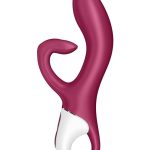 Satisfyer Embrace Me Silicone Rechargeable Vibrator with Clitoral Stimulation - Berry