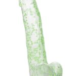 Naughty Bits I Leaf Dick Glow-in-The-Dark Weed Leaf Filled Dildo - Green