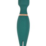 Mystique Vibrating Massagers Rechargeable Silicone Magic Wand - Green