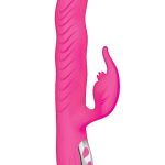 Passion Dolphin Heat Up Rechargeable Silicone Rabbit Vibrator - Pink