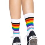 Leg Avenue Pride Crew Socks - O/S - Rainbow