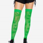 Leg Avenue 420 Net Thigh High - O/S - Green