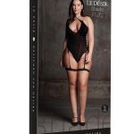 Le Desir Shade Metis XVI Body with Garter and Crossed Neckline - Queen - Black