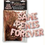 Glitterati Same Penis Balloon Banner - Rose Gold/Black