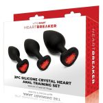 Whipsmart Heartbreaker Jeweled Silicone Anal Set (3 Piece) - Black/Red