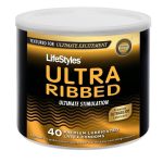 Lifestyles Ultra Ribbed 40 Condoms Bowl