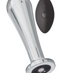 Ass-Sation Remote Control Vibrating Metal Anal Bulb - Silver