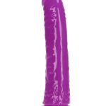 RealRock Slim Glow in the Dark Dildo with Suction Cup 8in - Purple