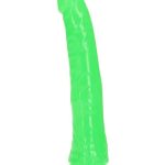 RealRock Slim Glow in the Dark Dildo with Suction Cup 9in - Green