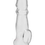 Blue Line Girthy Penis Enhancing Sleeve Extension 6.75in - Clear