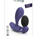 Witty Rechargeable Silicone Vibrator with Clitoral Stimulator - Midnight Indigo