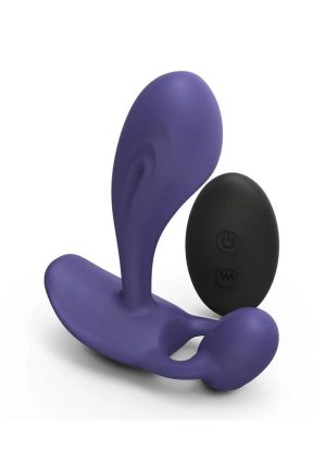 Witty Rechargeable Silicone Vibrator with Clitoral Stimulator - Midnight Indigo