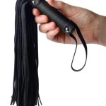 Strict Leather Pleather Pleasure Mini Flogger - Black