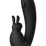 The Internal Rabbit Rechargeable Silicone Vibrator - Black