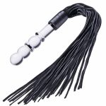 Prisms Lingam Glass Dildo Flogger - Black