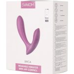 Svakom Erica Rechargeable Silicone App Compatible Dual Vibrator with Clitoral Stimulator and Remote - Pink