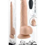 Thrust In Me Rechargeable Silicone Thrusting Vibrating Realistic Dong with Remote Control - Vanilla