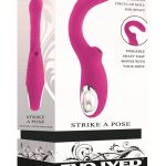 Strike a Pose Rechargeable Silicone Dual Vibrator - Red