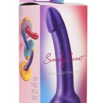 Simply Sweet Metallic Silicone Dildo 7in - Purple