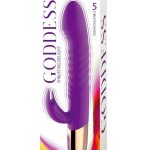 Goddess Thrusting Delight Rechargeable Silicone Dual Stimulating Vibrator - Purple