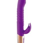 Goddess Thrusting Delight Rechargeable Silicone Dual Stimulating Vibrator - Purple